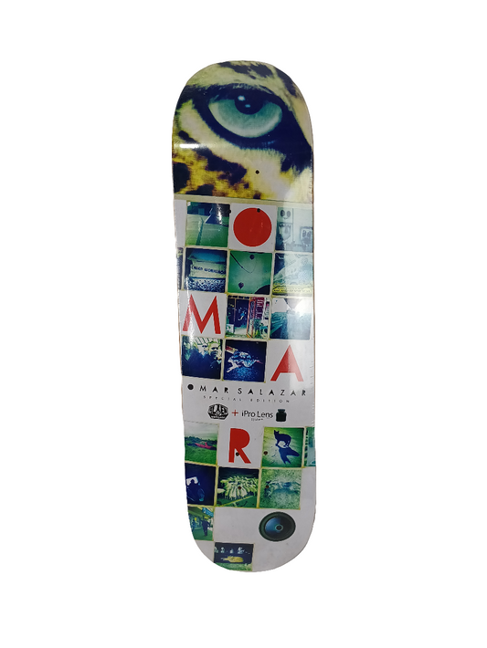 Alien Workshop Omar Salazar Special Edition iPro Lens Collage White Multicolor Size 8.0" Vintage NOS Deck