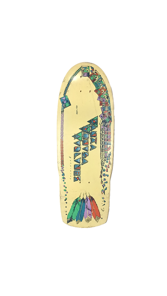 Santa Monica Airlines Chris Buchinsky Feathers 1983 Yellow Muticolor Numbered 2 of 100 Vintage NOS Deck