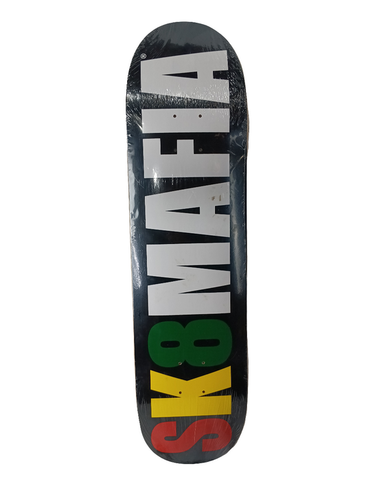 Sk8 Mafia Team Graphic Rasta Color Black White Size 8 Skateboard Deck