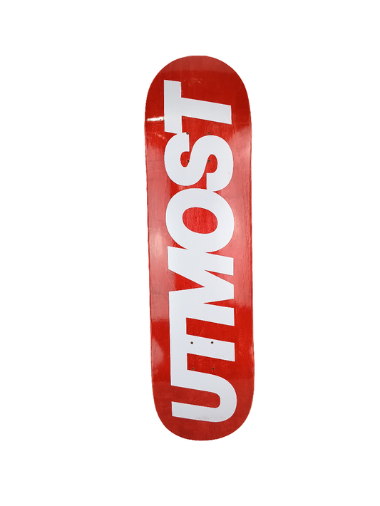 Upmost Team Red White Font Size 8.38 Vintage NOS Deck