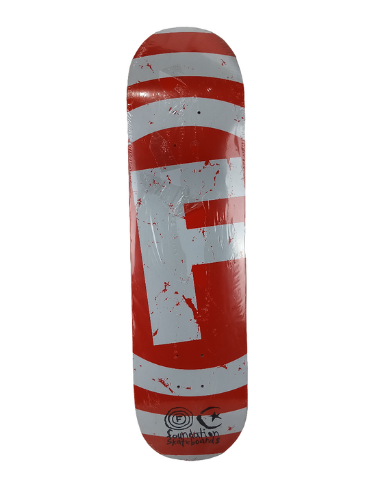 Foundation Distressed White Red 7.875" Vintage NOS Deck