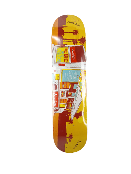 Chocolate Marc Johnson Evan Hecox Food Truck Yellow White Multi 2003 Size 7.5" Vintage NOS Deck