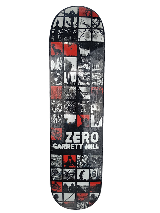 Zero Garrett Hill Collage Graphic Black White Red Size 7.75 Skateboard Deck