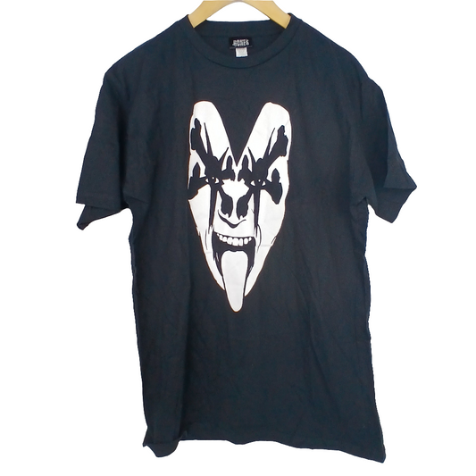 Bones Kiss Graphic Black White Mens Size Large S/s Shirt