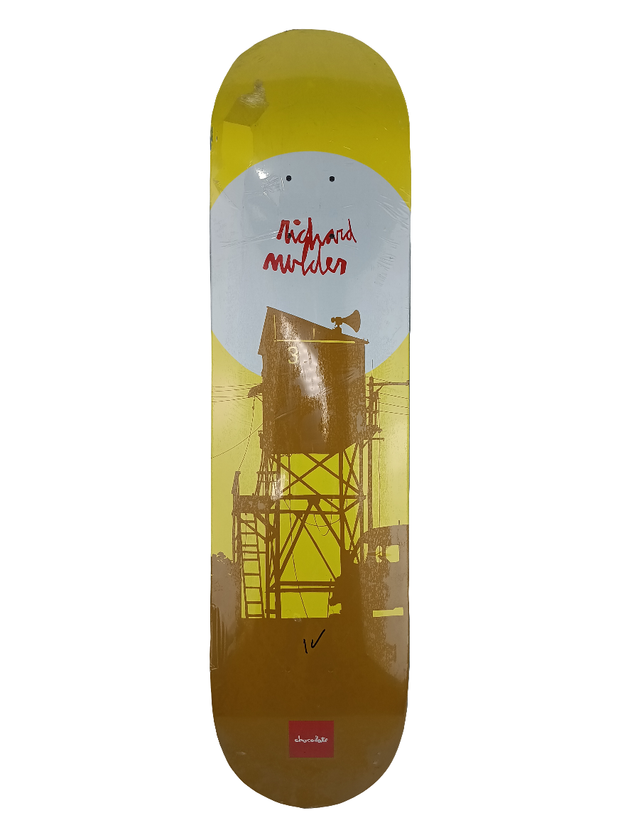 Chocolate Richard Mulder Watchtower Brown Yellow White 7.625" Vintage NOS Deck