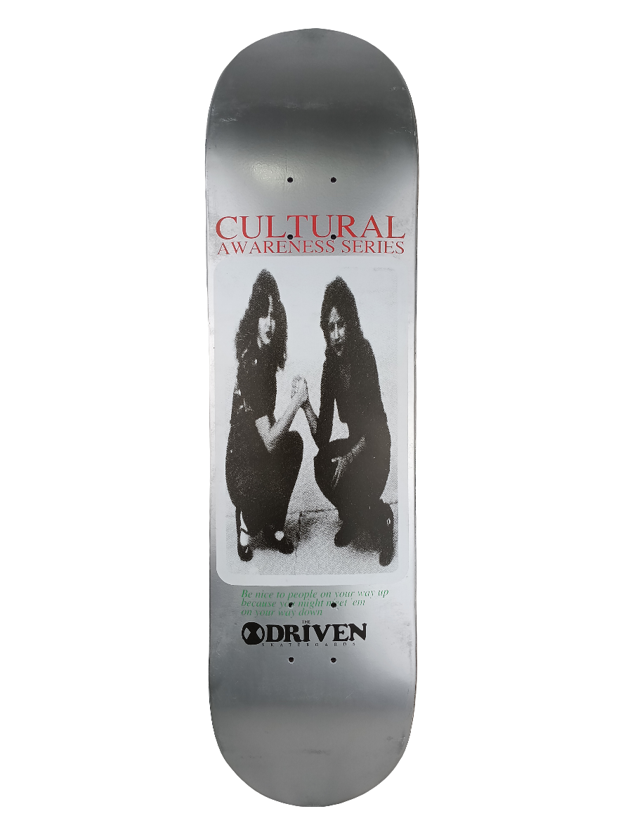 The Driven Cultural Awareness Series Silver Black Red Size 8.18 Skateboard Deck