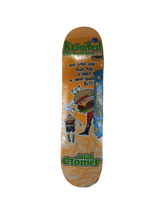 Krooked Brad Cromer Burger Gang Size 8.06" Vintage NOS Deck