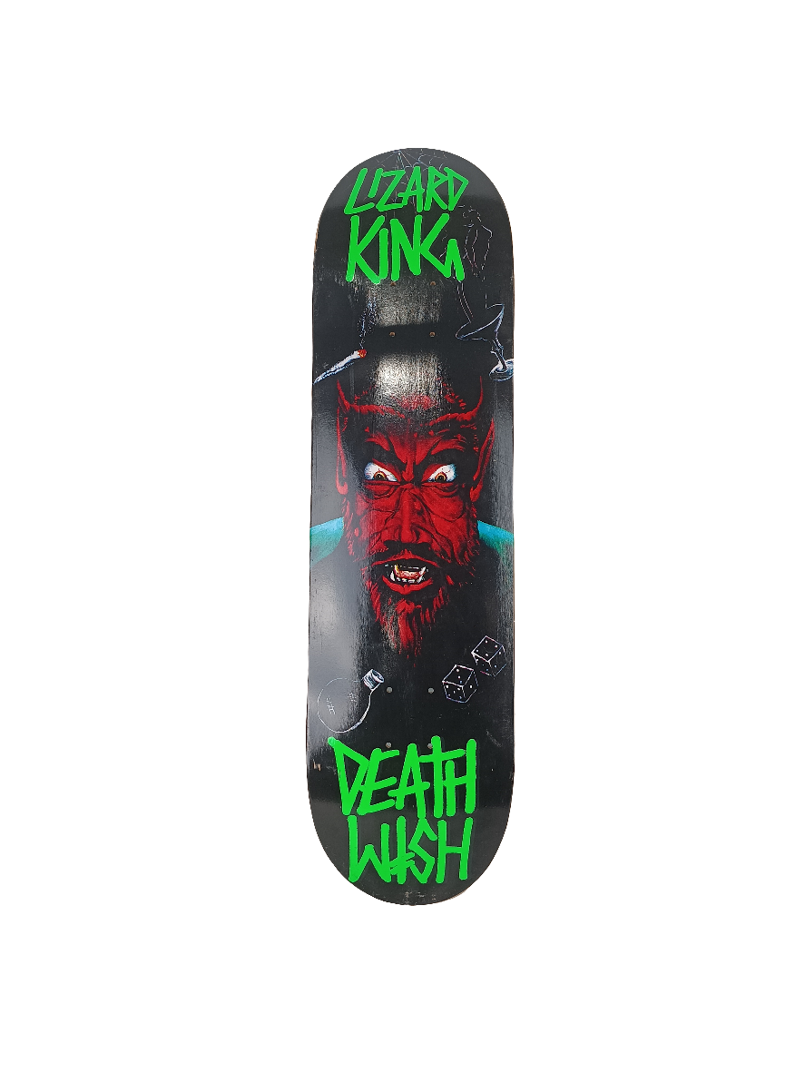 Lizard King Devil Black Red Green Size 8.375" Vintage NOS Deck