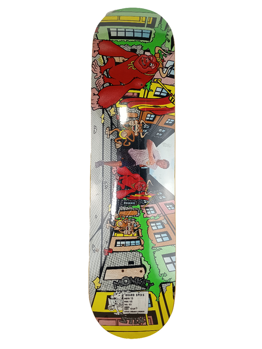 Monkey Stix Enrique Lorenzo Running With The Bulls Graphic Size 7.75 Skateboard Deck