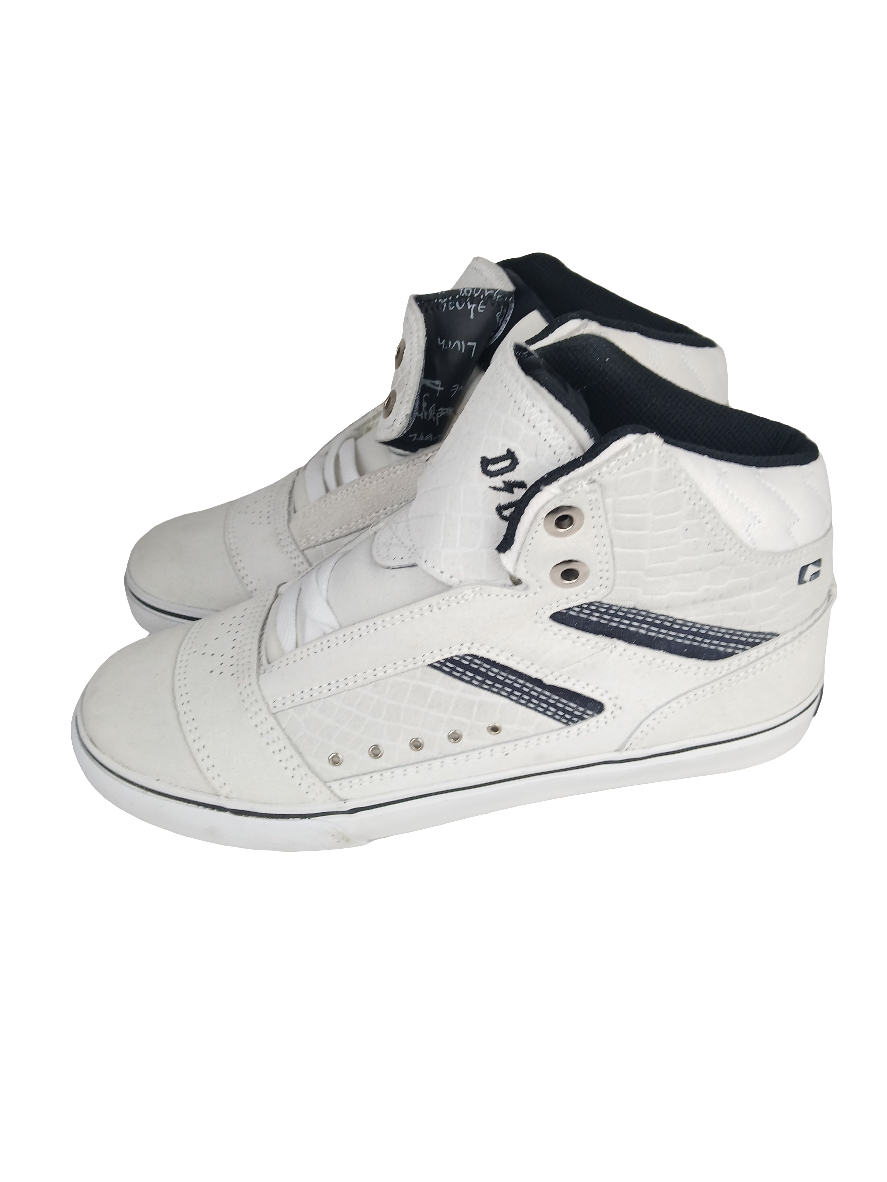 Globe David Gonzales AC DC The Heathen Hi White Suede Black US Mens Size 9 Shoes