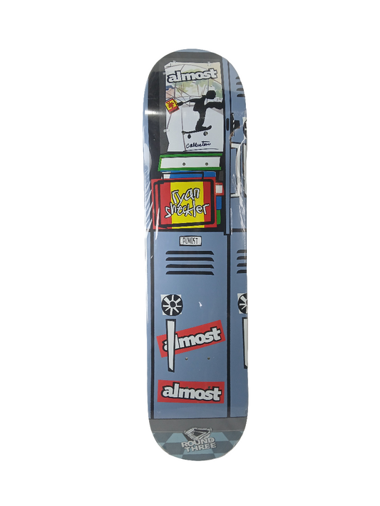 Almost Ryan Sheckler Round 3 Locker Grey Red White Multi Size 7.5" Vintage NOS Deck