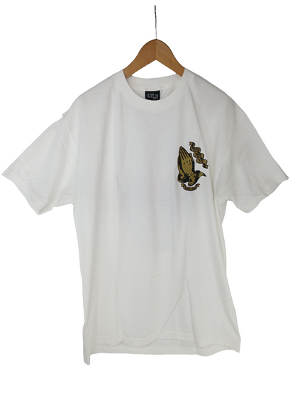 Santa Cruz Jason Jessee Pray For Me Guadalupe White Gold Black Mens Size Large S/s Shirt