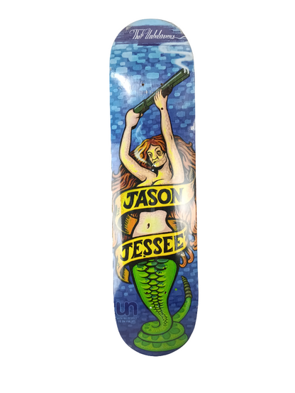 Jason Jessee The Unbelievers Mermaid Blue Yellow Black Size 7.625" Vintage NOS Deck Includes Limited Edition Banner