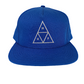 HUF By All Means Necessary Pyramid Logo Blue Silver Vintage Snapback Hat