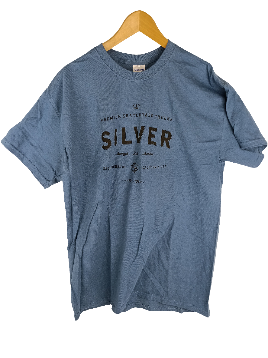 Silver Premium Skateboard Trucks Navy Black Mens Size Large S/s Shirt