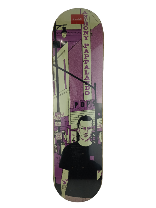 Chocolate Anthony Pappalardo City Black White Purple 7.34" Vintage NOS Deck