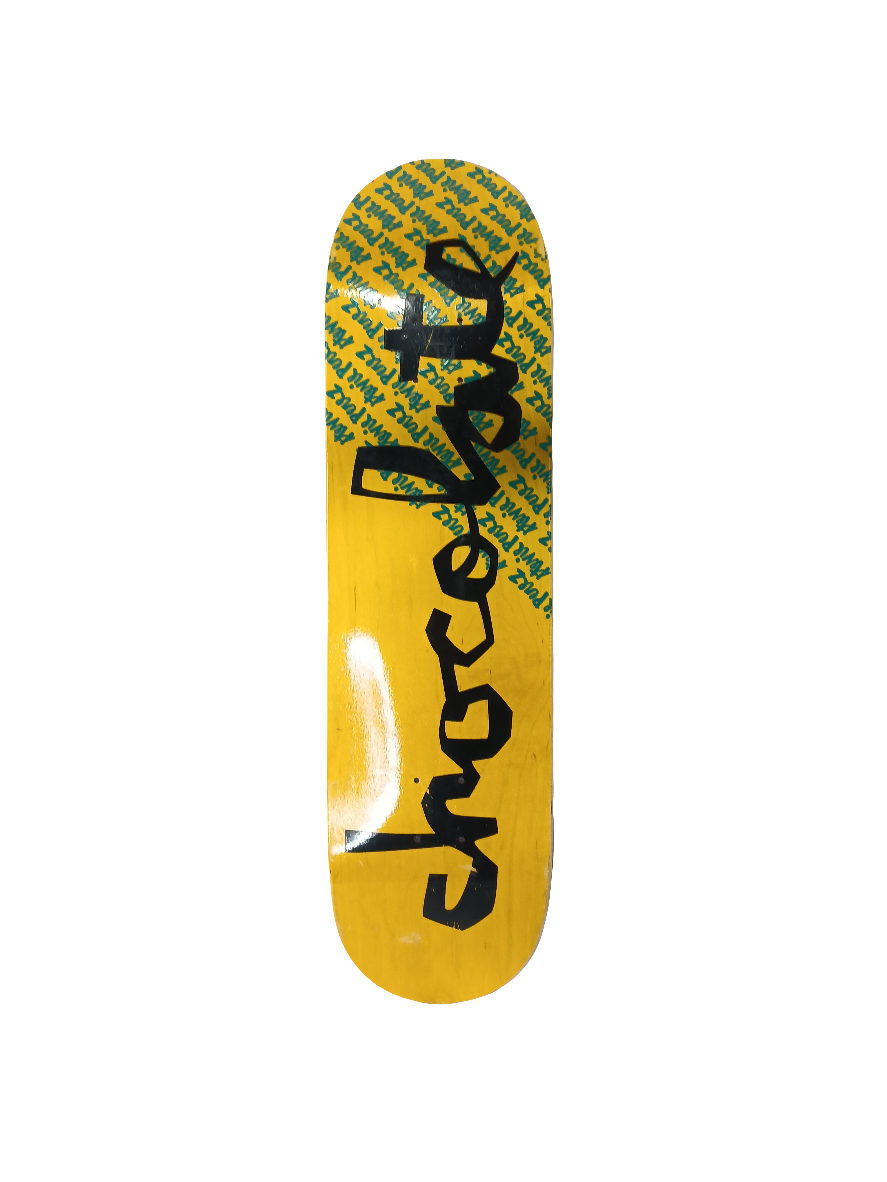 Chocolate Stevie Perez Blank Yellow Black Blue Raised Slick Font Size 8.375 Skateboard Deck