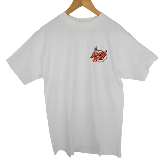 Santa Cruz Girl White Orange Multi Mens Size Medium S/s Vintage Shirt