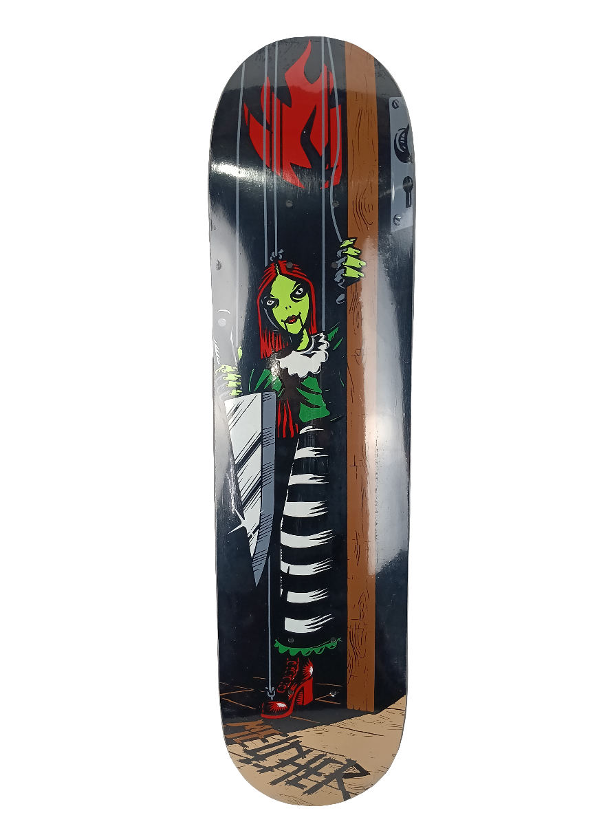 Black Label Patrick Melcher Puppet Girl Graphic Black Multi Color Size 7.5 skateboard Deck