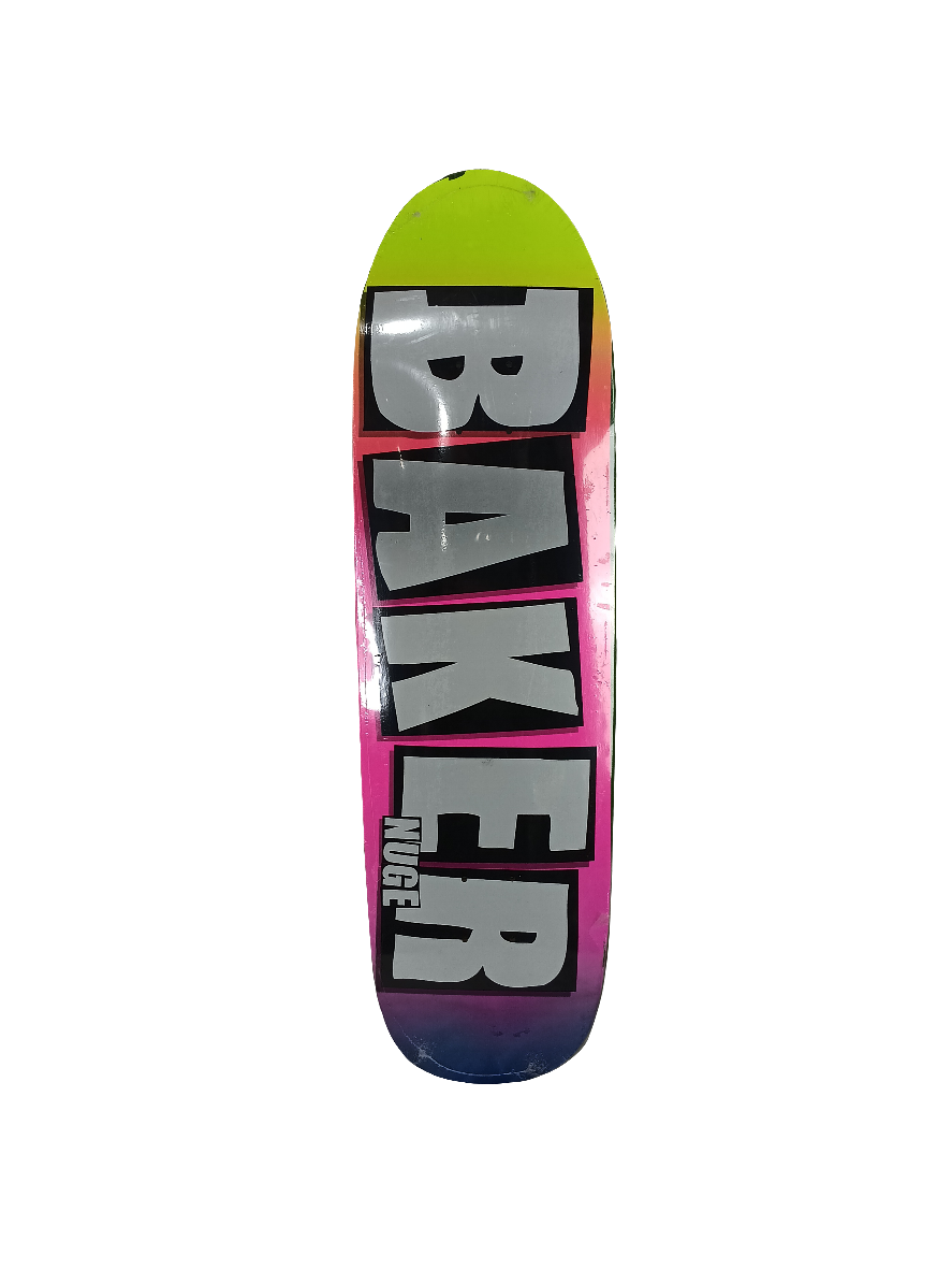 Baker Skateboards Don Nquyen Nuge Block Letters Fade Green Pink Size 8.8" Shaped Vintage NOS Deck