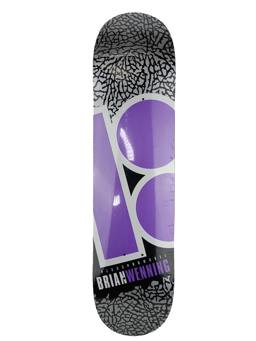 Plan B Brian Wenning B Logo Silver Black Purple Size 7.6 Skateboard Deck