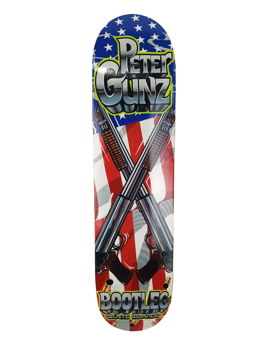 Bootleg Pete Elridge Peter Gunz Amerian Flag Graphic Red White Blue Size 7.75" Skateboard Deck