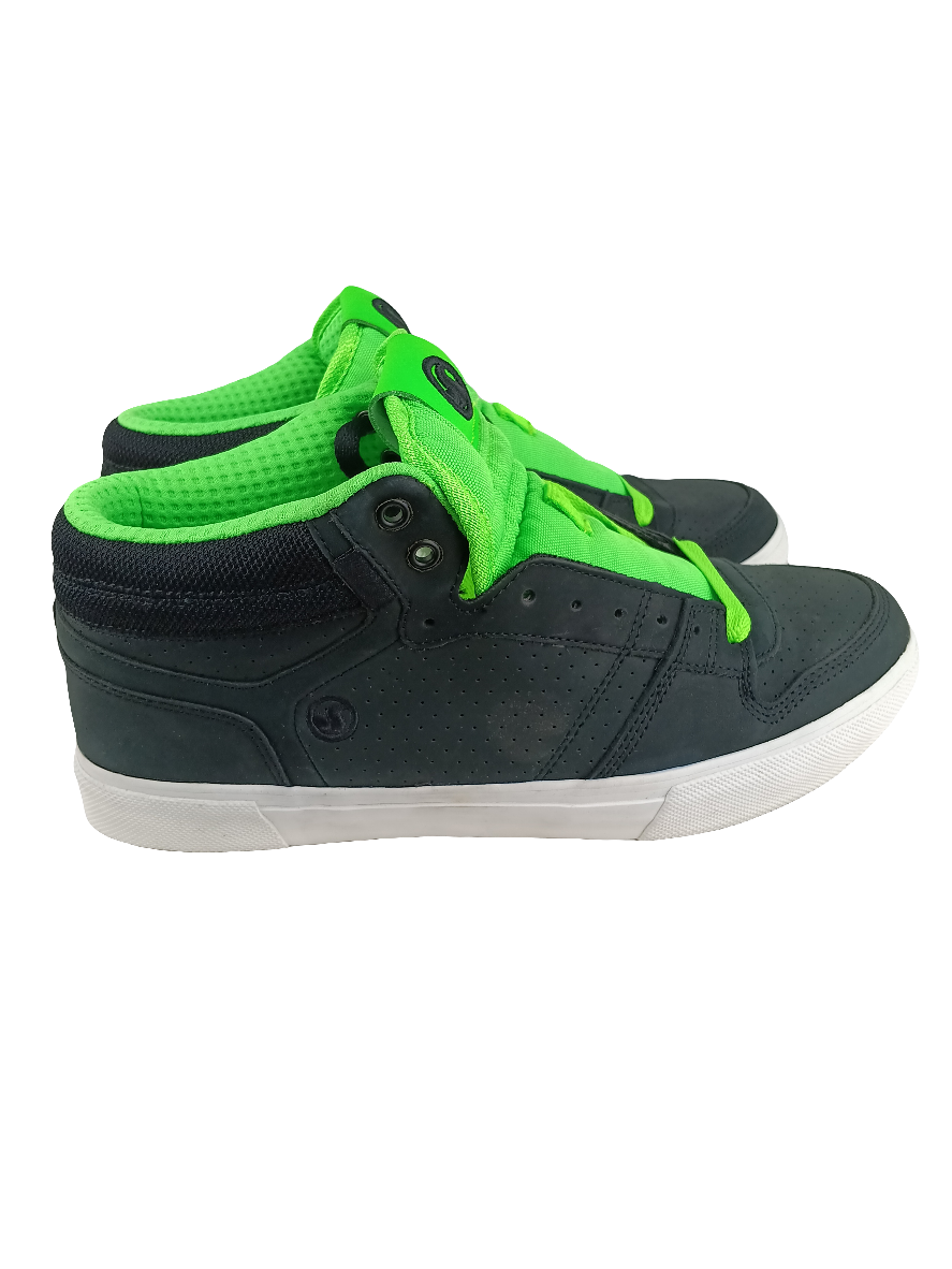 DVS Zered Neon Black Green Oiled Leather Size 10 Shoes