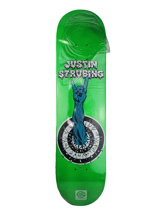 Santa Cruz Justin Strubing Horns Powerply Neon Green Size 7.5 Skateboard Deck