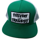 Thrasher Magazine Prevent This Tragedy Green Black White Mesh Vintage NOS Snapback Trucker Hat