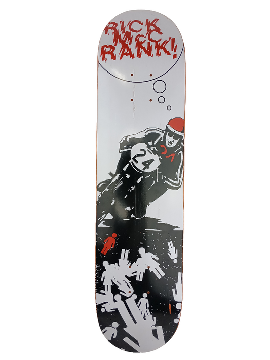 Girl Rick McCrank Motorcycle Racer Graphic Black White Red Size 7.6 Skateboard Deck