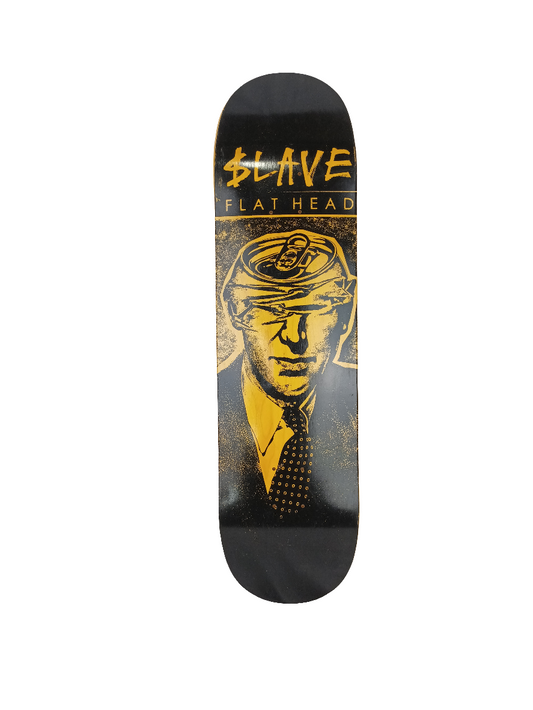 Slave Flat Head Graphic Yellow Black Size 8.25 Skateboard Deck