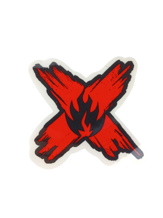 Black Label X Flame Clear Red Black Flame Size 4.2 X 4.2 Inch Vintage NOS Sticker