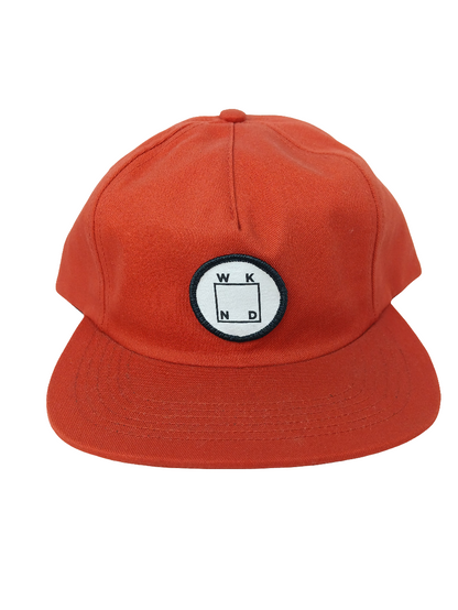 WKND Orange White Black Flat Bill Snapback Hat