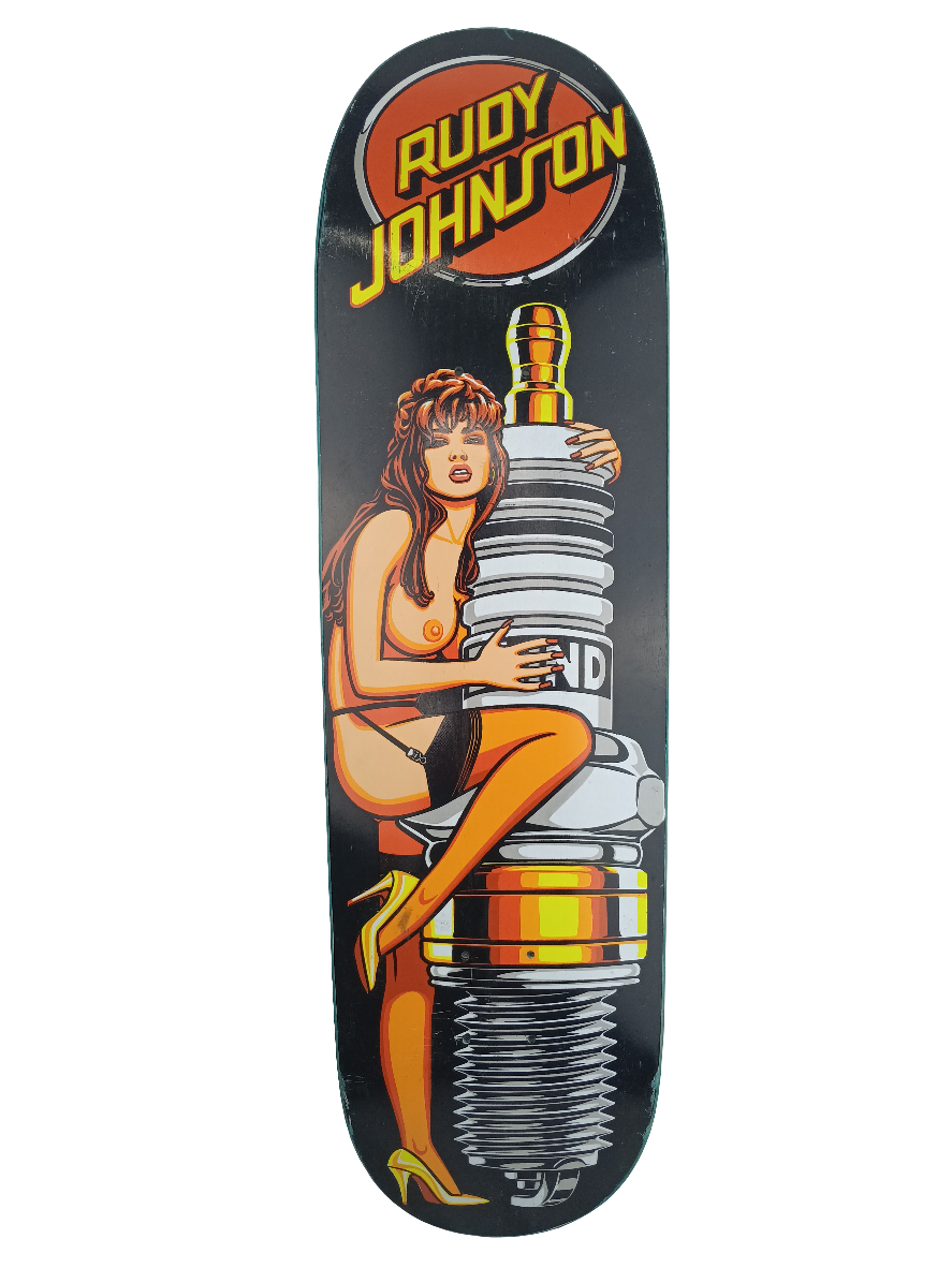 Blind Rudy johnson Nude Spark Plug Graphic Black Multi Color Size 8.6 Skateboard Deck