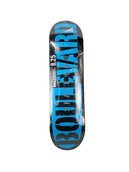 Boulevard Team Text Black Blue Silver Size 8.25" Vintage NOS Deck
