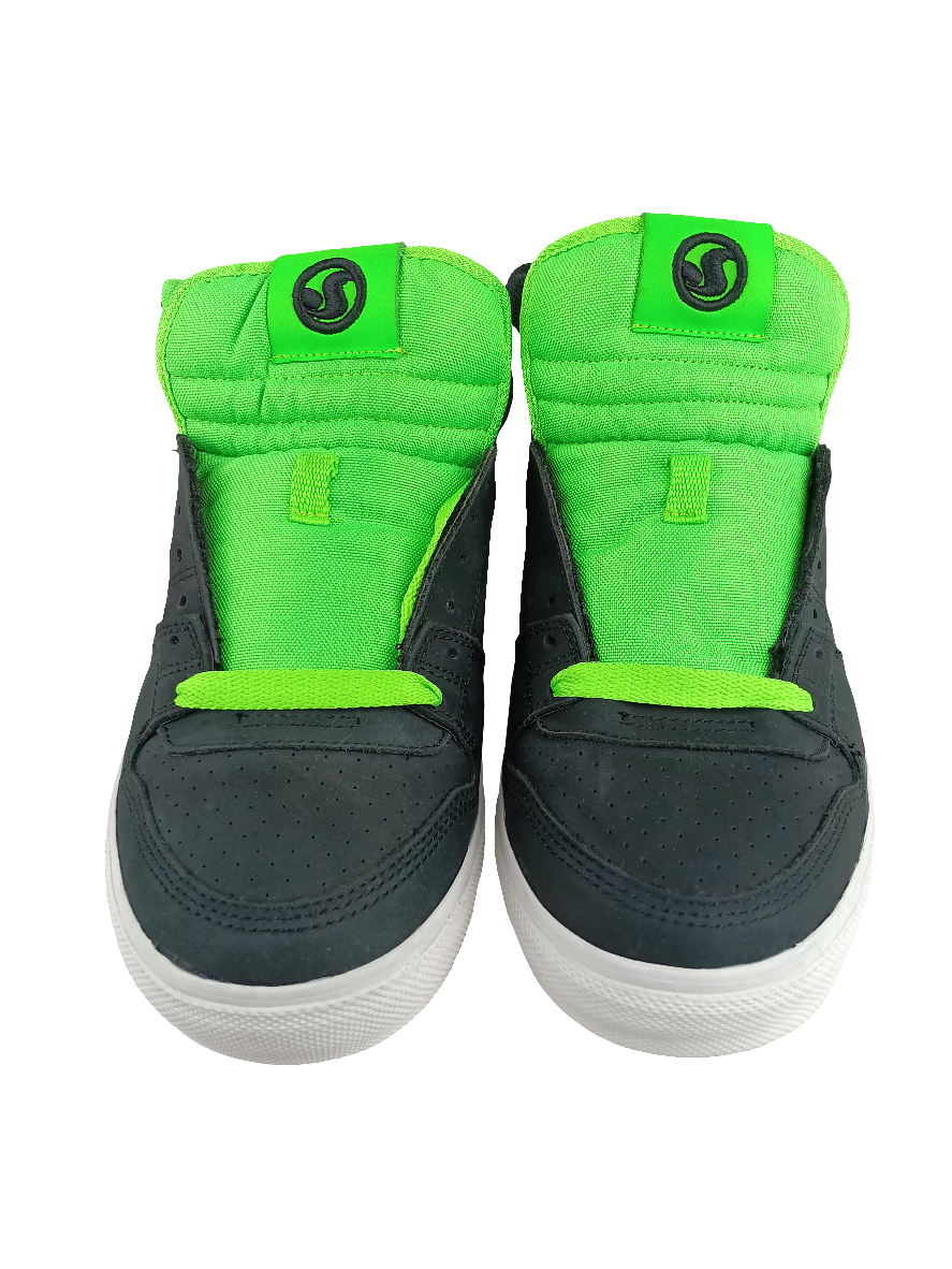 DVS Zered Neon Black Green Oiled Leather Size 10 Shoes