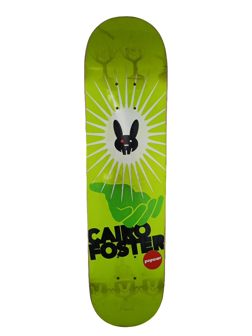 Popwar Slick Drops Cairo Foster Green White Black 7.625 Vintage NOS Deck