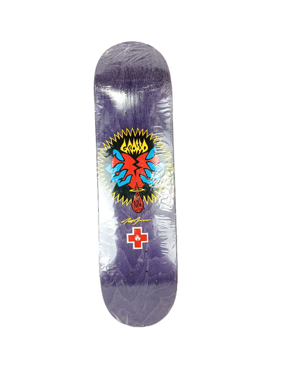 Black Label Red Kross Jeff Grosso Broken Heart Purple Woodgrain Black Red Size 8.5 Vintage NOS Deck