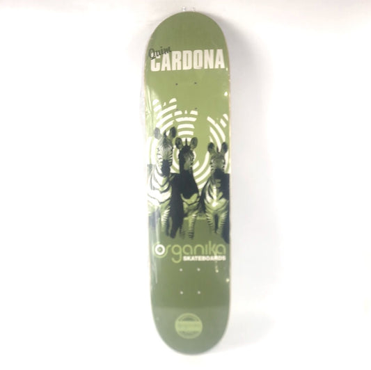Organika Quim Cardona Zebra Graphic Green/White/Black 7.5" Skateboard Deck