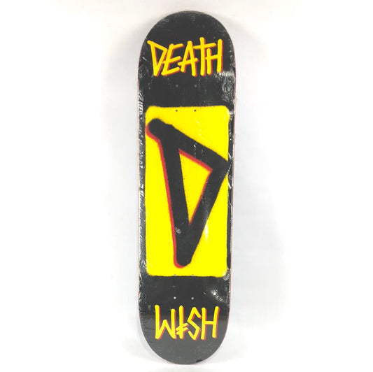 Deathwish ''D'' Black/Yellow 8.4'' Skateboard Deck