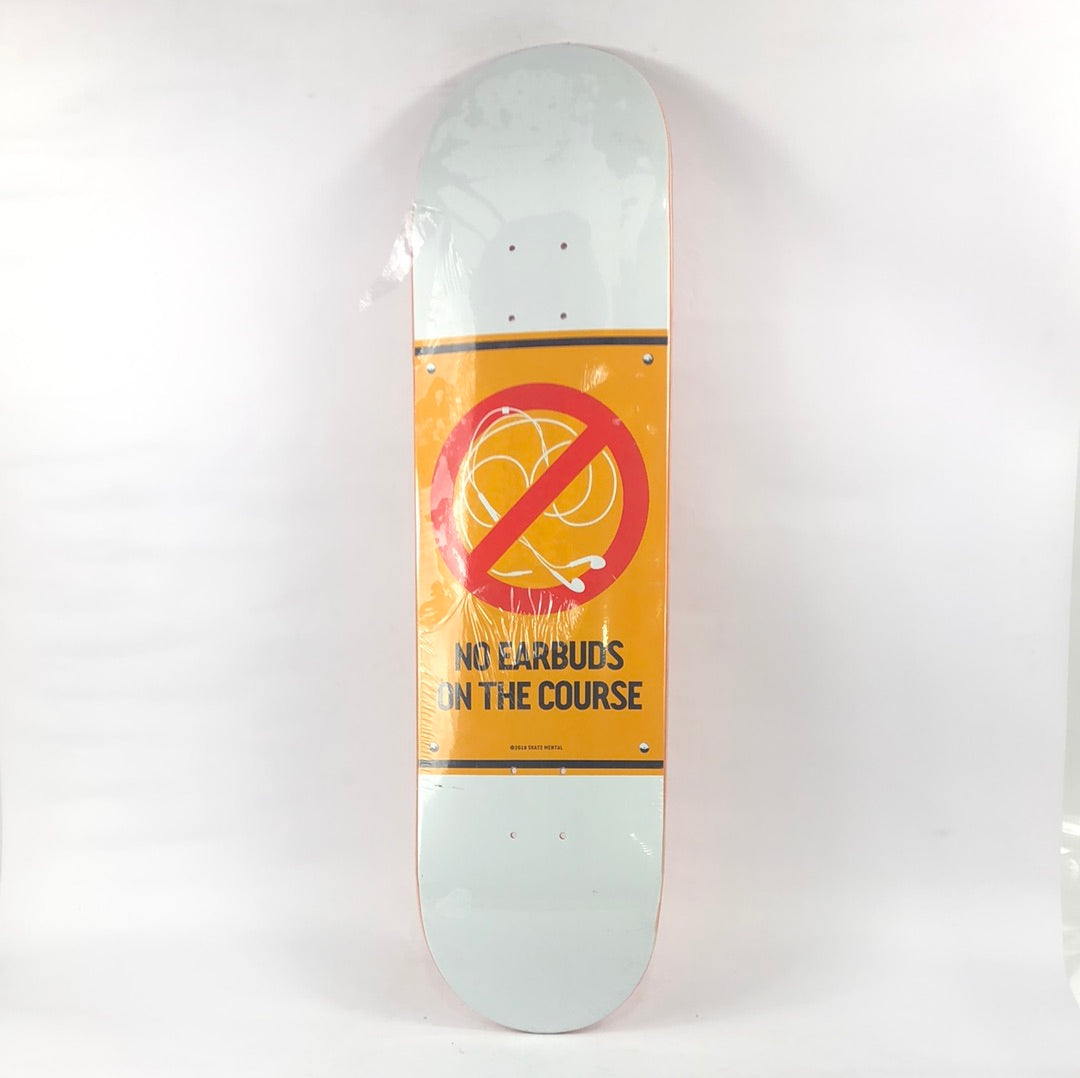 Skate Mental No Earbuds White/orange 8.25'' Skateboard Deck