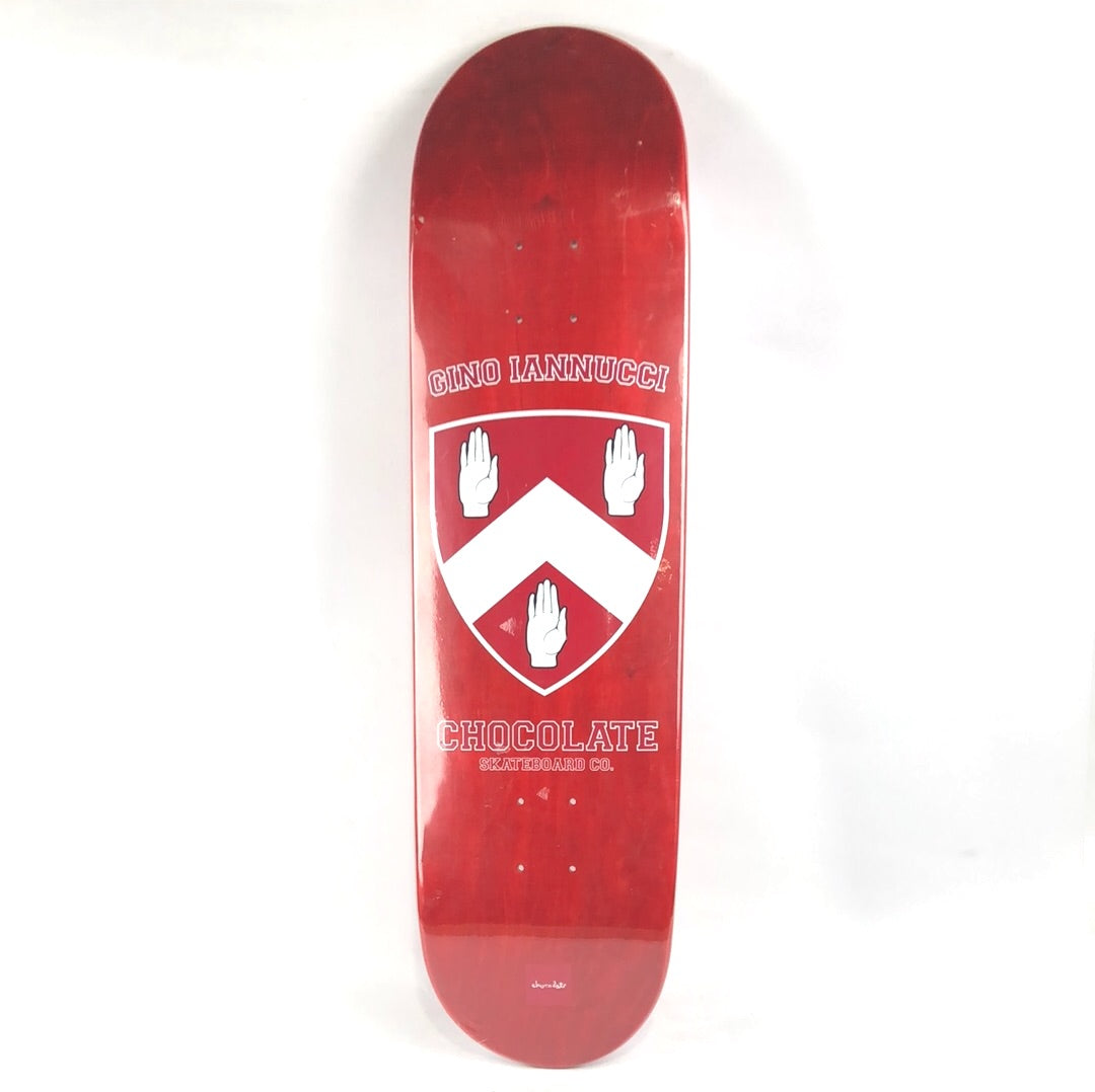 Chocolate Gino Iannucci Hand Crest Red/White 8.5" Skateboard Deck