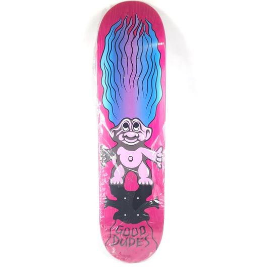 The Good Dudes I.G.D.D. International Good Dude Day Skateboards Troll Doll Pink/Blue 8.25" Skateboard Deck