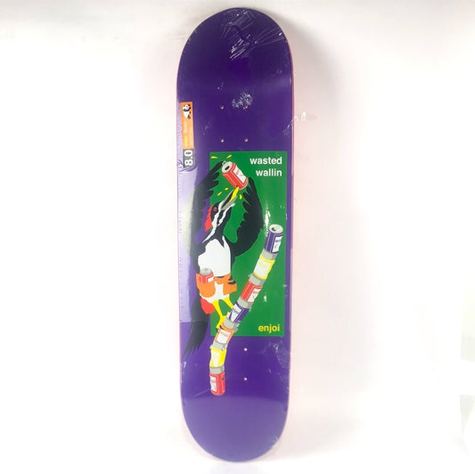 Enjoi Wasted Wallin Graphic Purple/Green/Black 8" Skateboard Deck