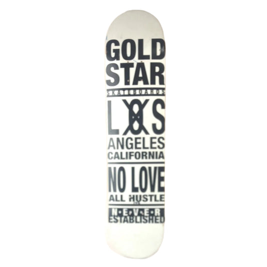 Gold Star NO LOVE White/Black Size 7.45'' Vintage NOS Deck