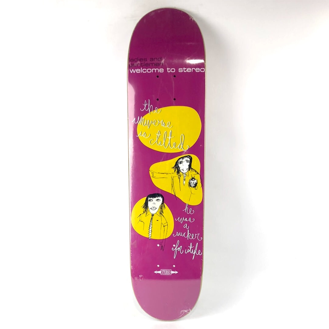Stereo Tilted Universe Purple/Yellow 7.6'' Skateboard Deck