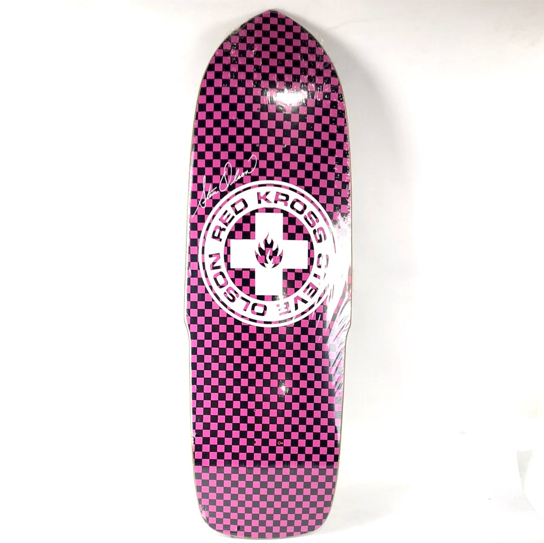 Black Label Steve Olson Red Kross Pink/Black Checks 10.8'' Skateboard Deck 2003