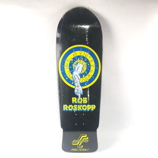 Santa Cruz Rob Roskopp Target 1 Arm Black/Yellow/Blue 10'' Skateboard Deck 2011 Reissue