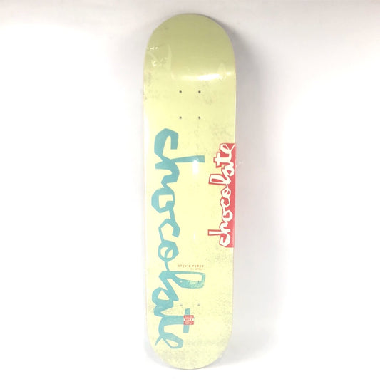 Chocolate Stevie Perez Cursive Font Cream/Baby Blue 8' Skateboard Deck