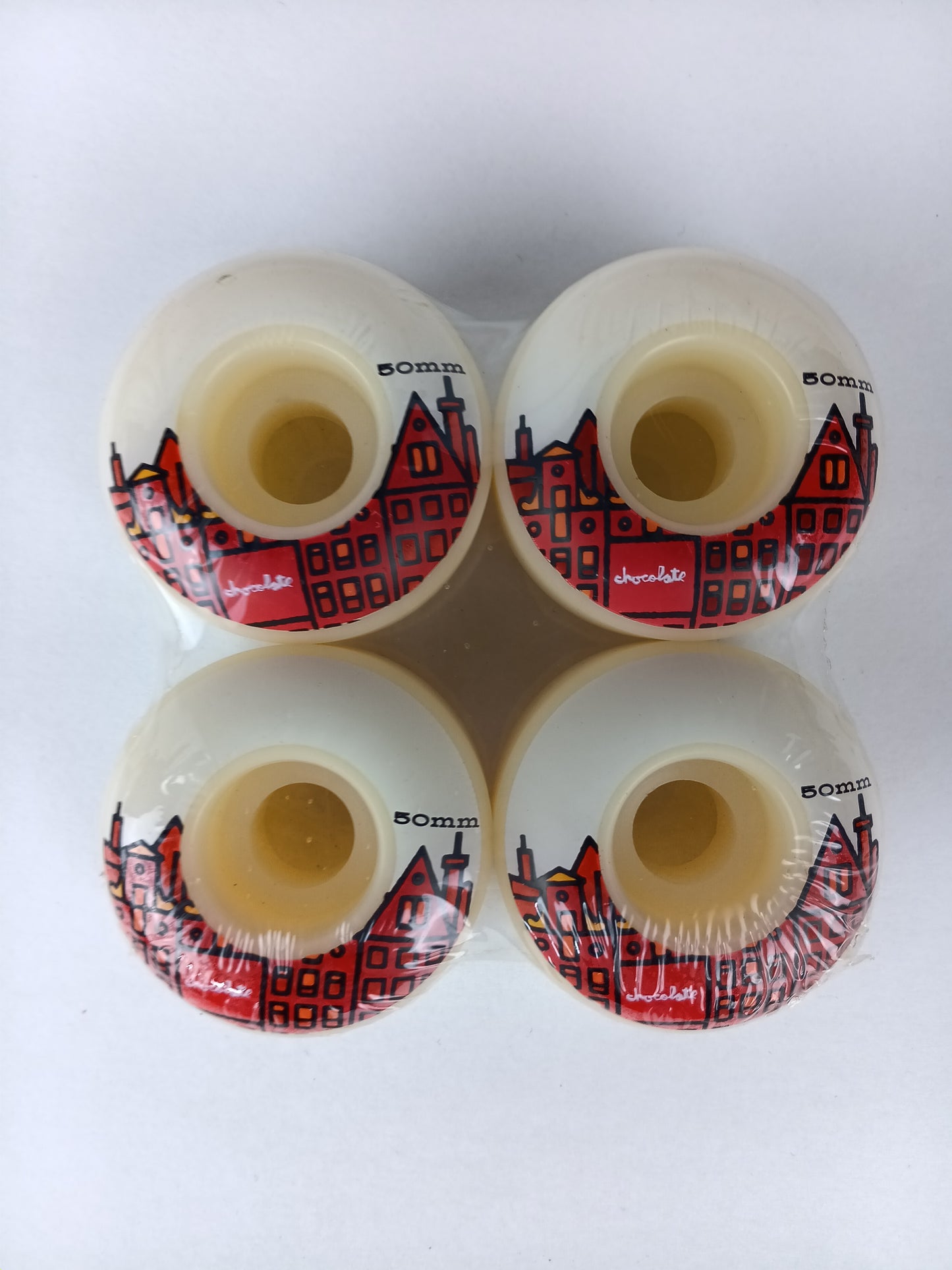 Chocolate Buildings Red White Size 50MM Vintage NOS Wheels
